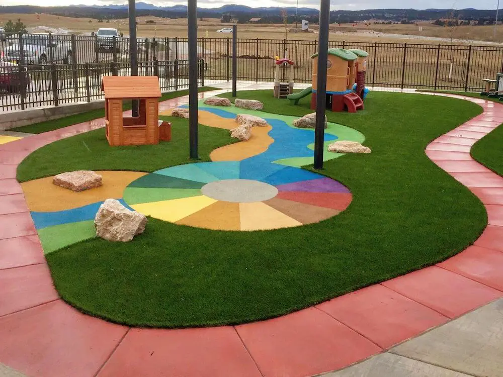 SYNLawn Poured-in-Place playground indoor artificial grass