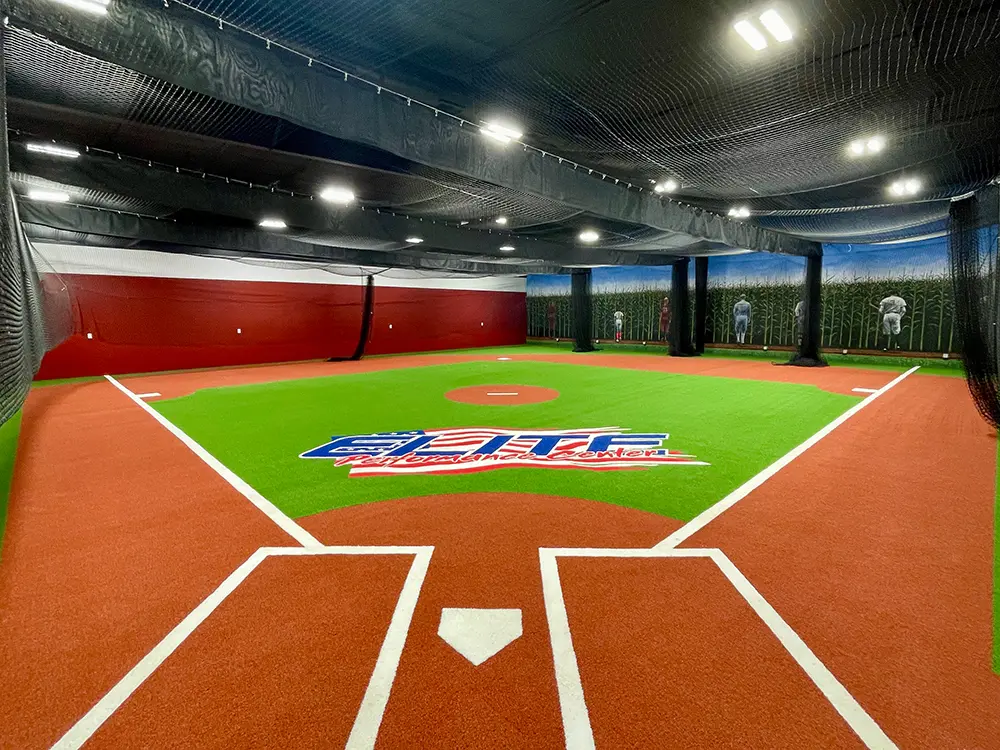Elite Indoor Baseball Facility by Goat Turf artificial grass used in baseball
