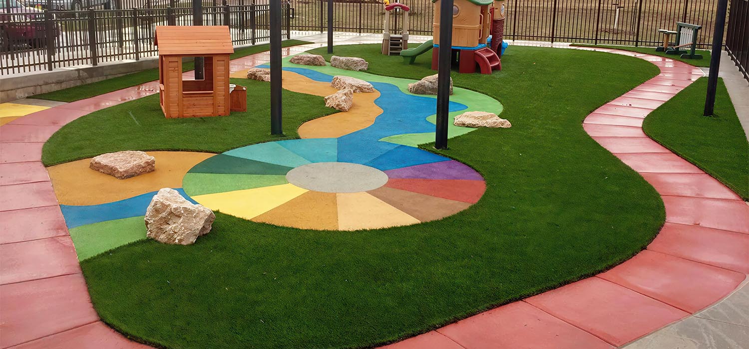 Outdoor play area with Poured-in-Place technology